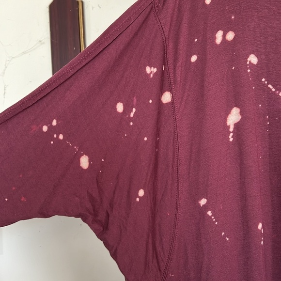 EASEL Burgundy/Fuschia/Rose Pink Distressed Acid Look Hi Lo Dress, Sz Small,NWT. - Picture 5 of 10